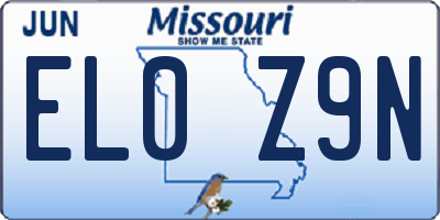 MO license plate EL0Z9N