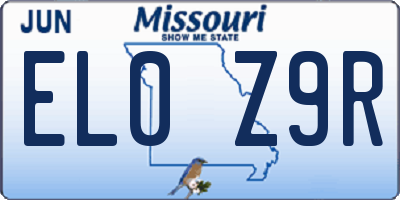 MO license plate EL0Z9R