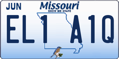 MO license plate EL1A1Q