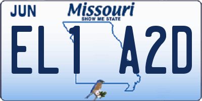 MO license plate EL1A2D