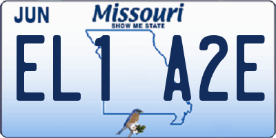 MO license plate EL1A2E