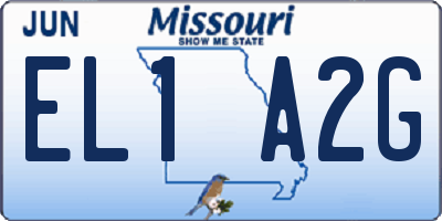 MO license plate EL1A2G
