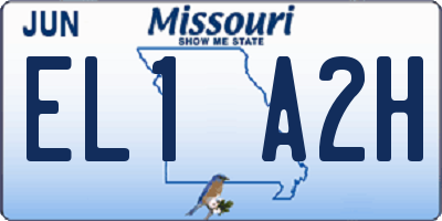 MO license plate EL1A2H