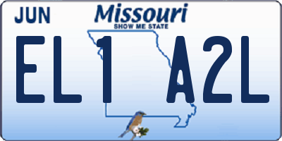 MO license plate EL1A2L