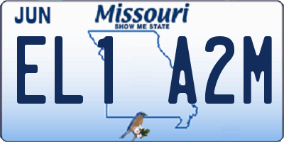 MO license plate EL1A2M