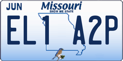 MO license plate EL1A2P