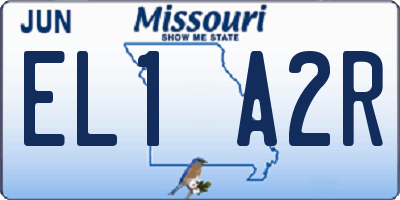 MO license plate EL1A2R
