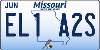 MO license plate EL1A2S