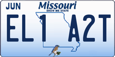 MO license plate EL1A2T