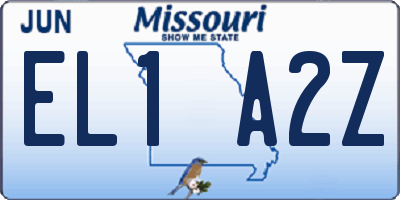 MO license plate EL1A2Z