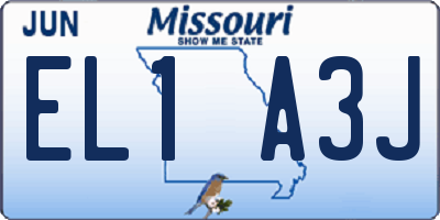 MO license plate EL1A3J