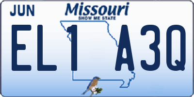 MO license plate EL1A3Q