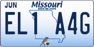 MO license plate EL1A4G