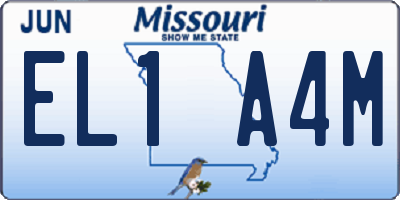 MO license plate EL1A4M