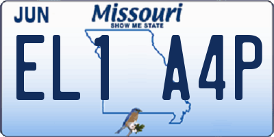 MO license plate EL1A4P