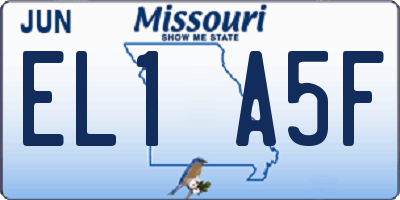 MO license plate EL1A5F