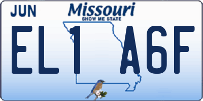 MO license plate EL1A6F