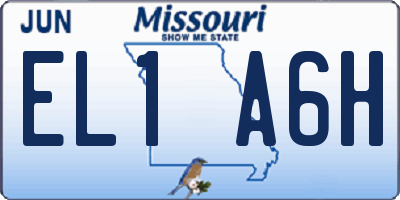 MO license plate EL1A6H