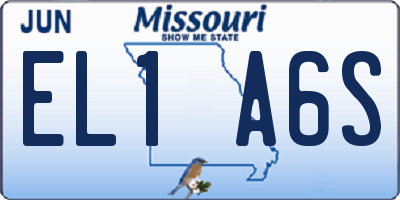 MO license plate EL1A6S
