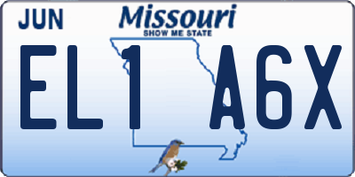 MO license plate EL1A6X
