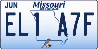 MO license plate EL1A7F