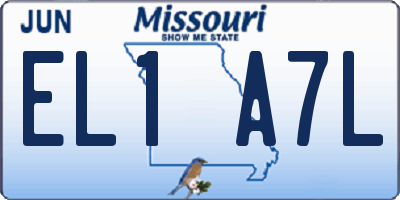 MO license plate EL1A7L