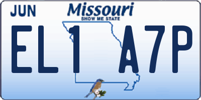 MO license plate EL1A7P