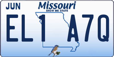 MO license plate EL1A7Q