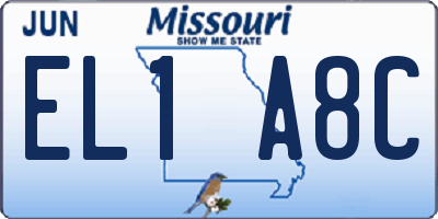MO license plate EL1A8C