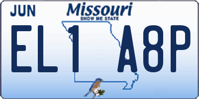 MO license plate EL1A8P