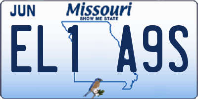 MO license plate EL1A9S