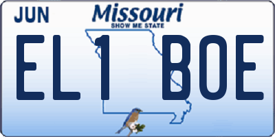MO license plate EL1B0E