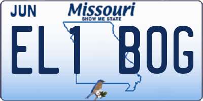 MO license plate EL1B0G