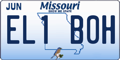 MO license plate EL1B0H