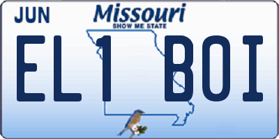 MO license plate EL1B0I