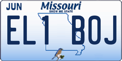 MO license plate EL1B0J