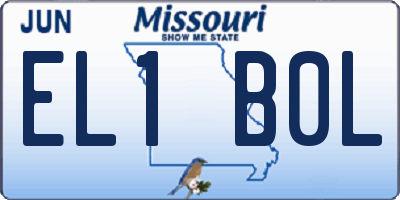 MO license plate EL1B0L
