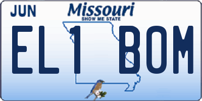 MO license plate EL1B0M