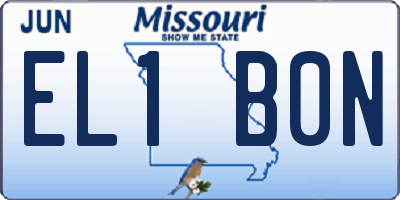 MO license plate EL1B0N