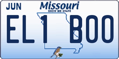 MO license plate EL1B0O