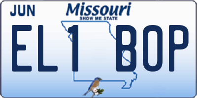 MO license plate EL1B0P