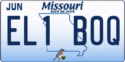 MO license plate EL1B0Q