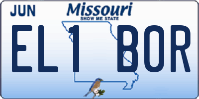 MO license plate EL1B0R
