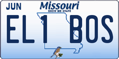MO license plate EL1B0S