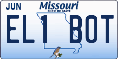 MO license plate EL1B0T