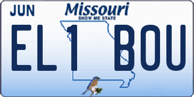MO license plate EL1B0U