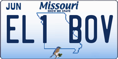 MO license plate EL1B0V
