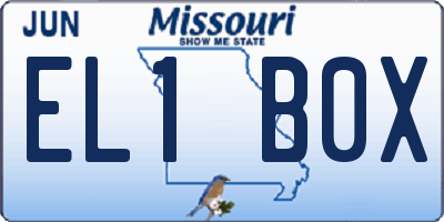 MO license plate EL1B0X
