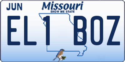 MO license plate EL1B0Z