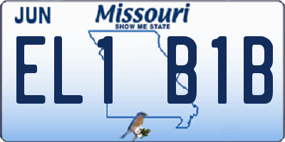 MO license plate EL1B1B